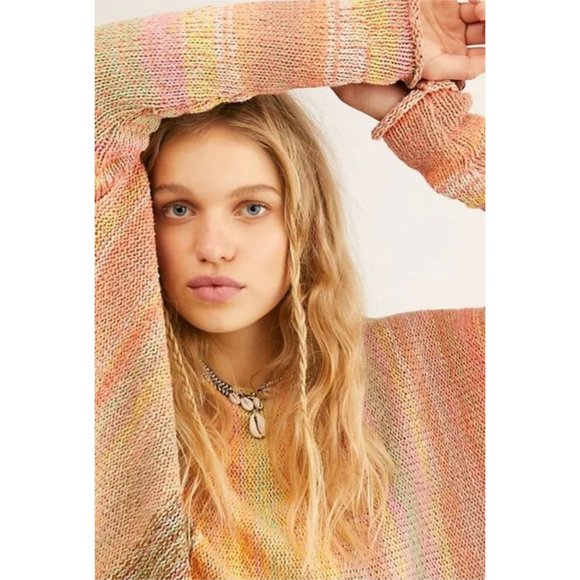 NEW Free People Radiate oversized boho poncho pullover sweater Small - Picture 2 of 9